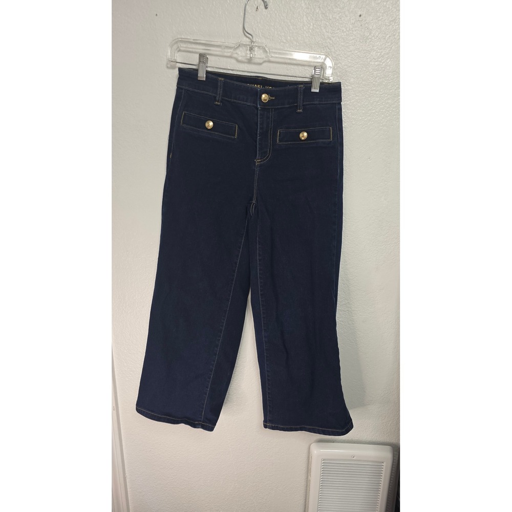 Michael Kors Wide Leg Crop Jeans Womens Size 2 Dark Wash Excellent